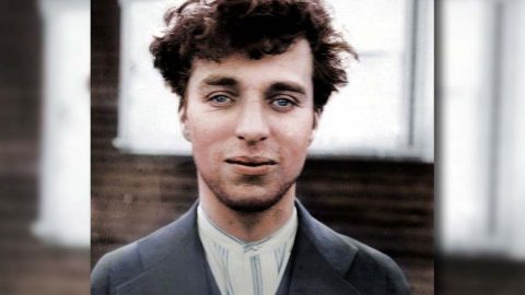 Retrato Colorido Charles Chaplin 1916 Alta Resolução