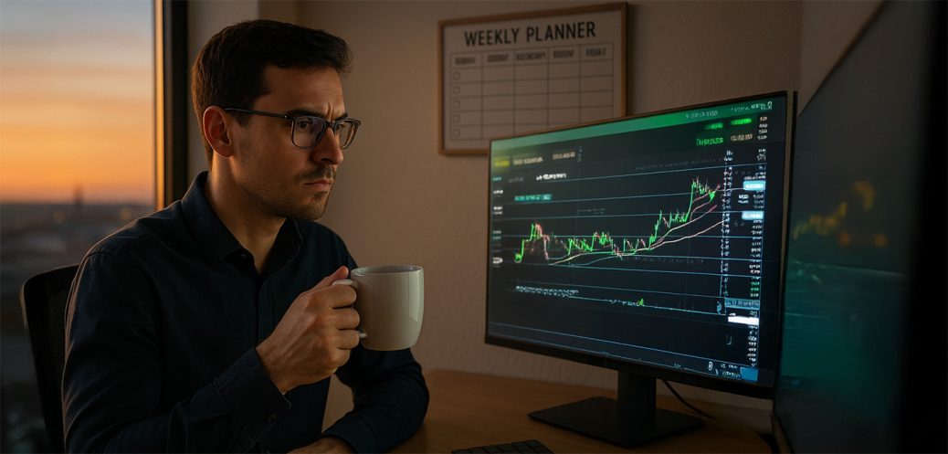 Trader Trabalhando na Volsa de Valores.