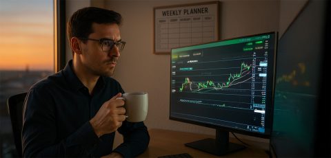 Trader Trabalhando na Volsa de Valores.